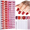 image:imageFANDAMEI Cat Eye Press On Nails 6 Colors Press On Nails Short Square Natural Fake Nails Fine Diamond Shine Glossy Ombre Cat Eye Nails for Women with Salon Quality Press on Nails Kitcat eyeglitterchrome