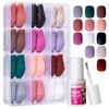 image:imageFANDAMEI Matte Press on Nails Short 12 Packs 288PCS Acrylic Fake Nails Full Cover Small Matte Short Glue on Nails with 10g Nail Tips Glue 12 Solid Color False Nails for Small Hands