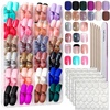 image:imageFANDAMEI Press on Nails 24 Colors 576PCS Press on Nails Short Square Matte Glossy Glitter Nails Short Round Natural Fit Lightweight Fake Nails Natural for Nail Artmatteglossyglitterfrench tip