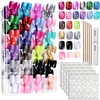 image:imageFANDAMEI Press on Nails 24 Colors 576PCS Press on Nails Short Square Matte Glossy Glitter Nails Short Round Natural Fit Lightweight Fake Nails Natural for Nail Artfine glitterchunky glitterglossyfrench tip