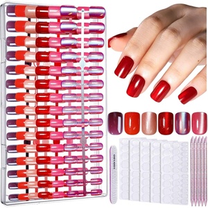 image:imageFANDAMEI Cat Eye Press On Nails 6 Colors Press On Nails Short Square Natural Fake Nails Fine Diamond Shine Glossy Ombre Cat Eye Nails for Women with Salon Quality Press on Nails Kitcat eyeglitterchrome