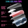 image:imageFANDAMEI 150PCS Press on Nails French Tip Short Square Semi Solid Nail Glue