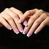 image:imageFANDAMEI 150PCS Press on Nails French Tip Short Square Semi Solid Nail Glue