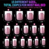 image:imageFANDAMEI 150PCS Press on Nails French Tip Short Square Semi Solid Nail Glue