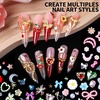 image:imageFANDAMEI 48 Grids Bedazzling Kit 24 Colors 3mm Flat Back Jelly Rhinestones for Bedazzling 24 Grids 3D Nail Charms and Gems Pearls Nail Rhinestones Kit with Bedazzling Glue for Crafts Nail Art Kit