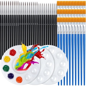 image:imageFANDAMEI 60Pcs Acrylic Paint Brushes Set Small Paint Brush Paint Palette